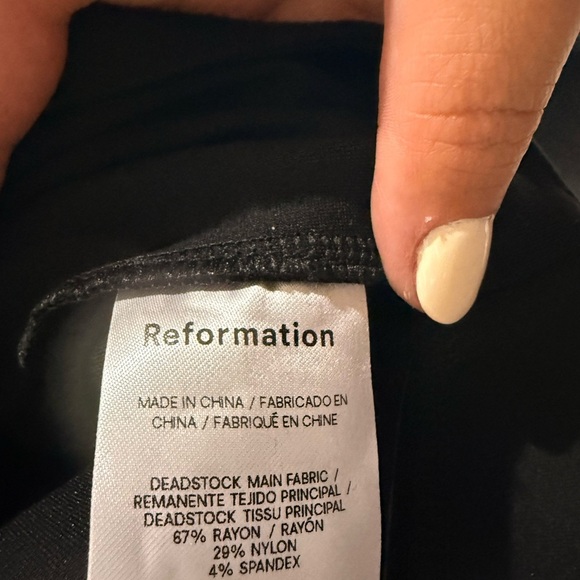 Reformation Elegant Black Off-Shoulder Long Sleeve Holiday Party Dress - Picture 6 of 6